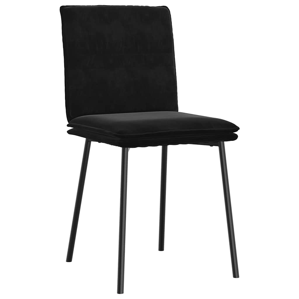 Eetkamerstoelen 4 st fluweel zwart