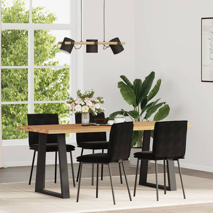Eetkamerstoelen 4 st fluweel zwart