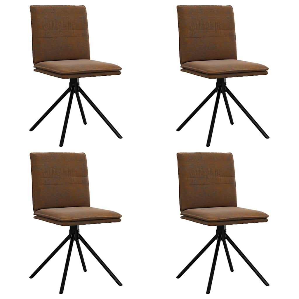 Eetkamerstoelen 4 st kunstsuède bruin