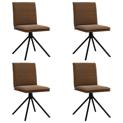 Eetkamerstoelen 4 st kunstsuède bruin