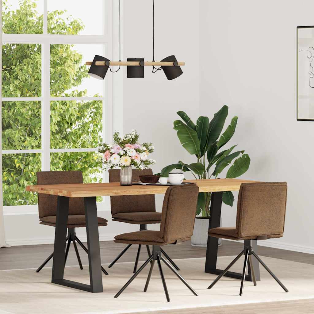 Eetkamerstoelen 4 st kunstsuède bruin