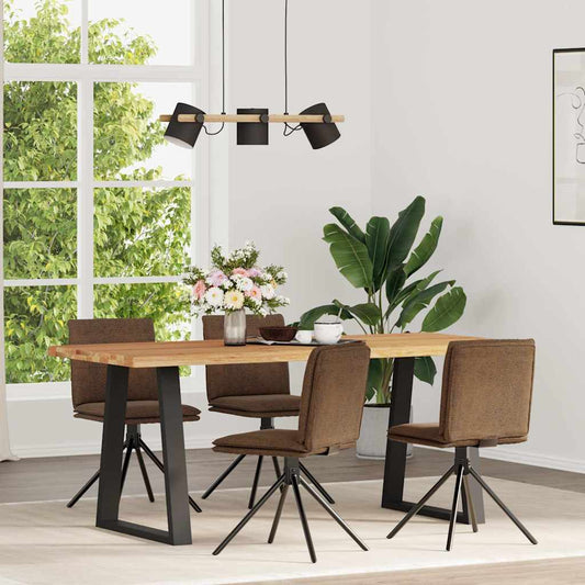 Eetkamerstoelen 4 st kunstsuède bruin