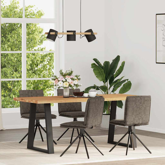 Eetkamerstoelen 4 st imitatiesuède donkergrijs