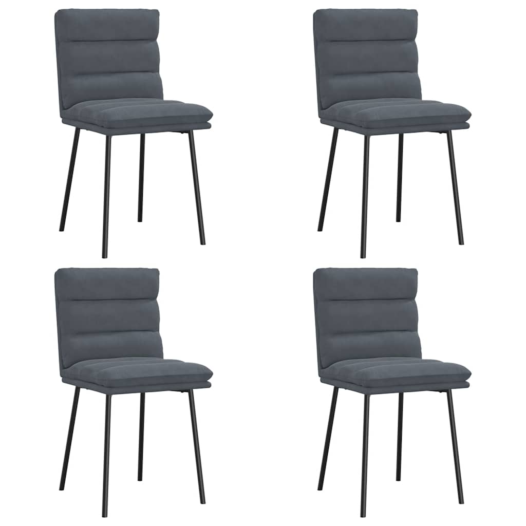 Eetkamerstoelen 4 st fluweel donkergrijs