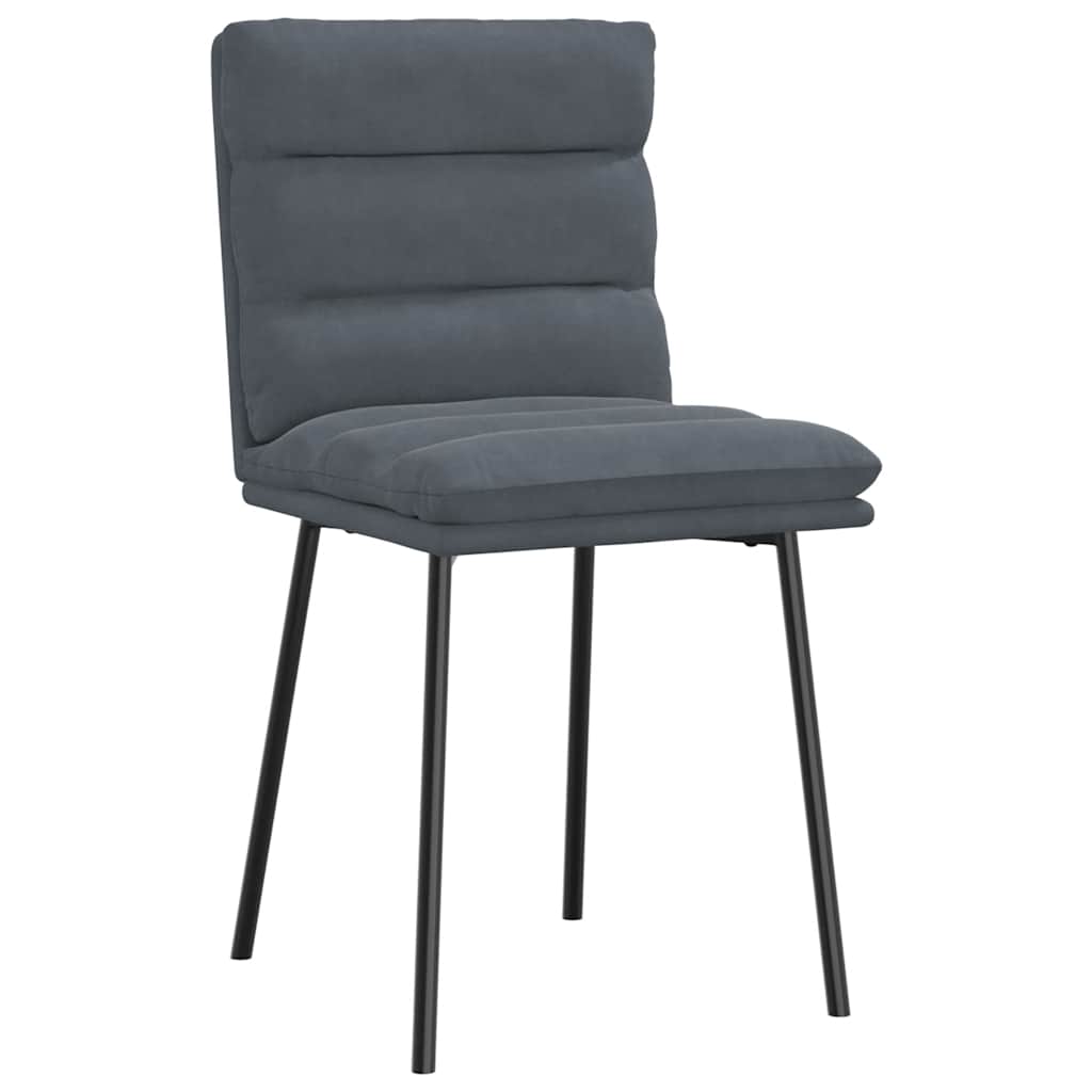 Eetkamerstoelen 4 st fluweel donkergrijs