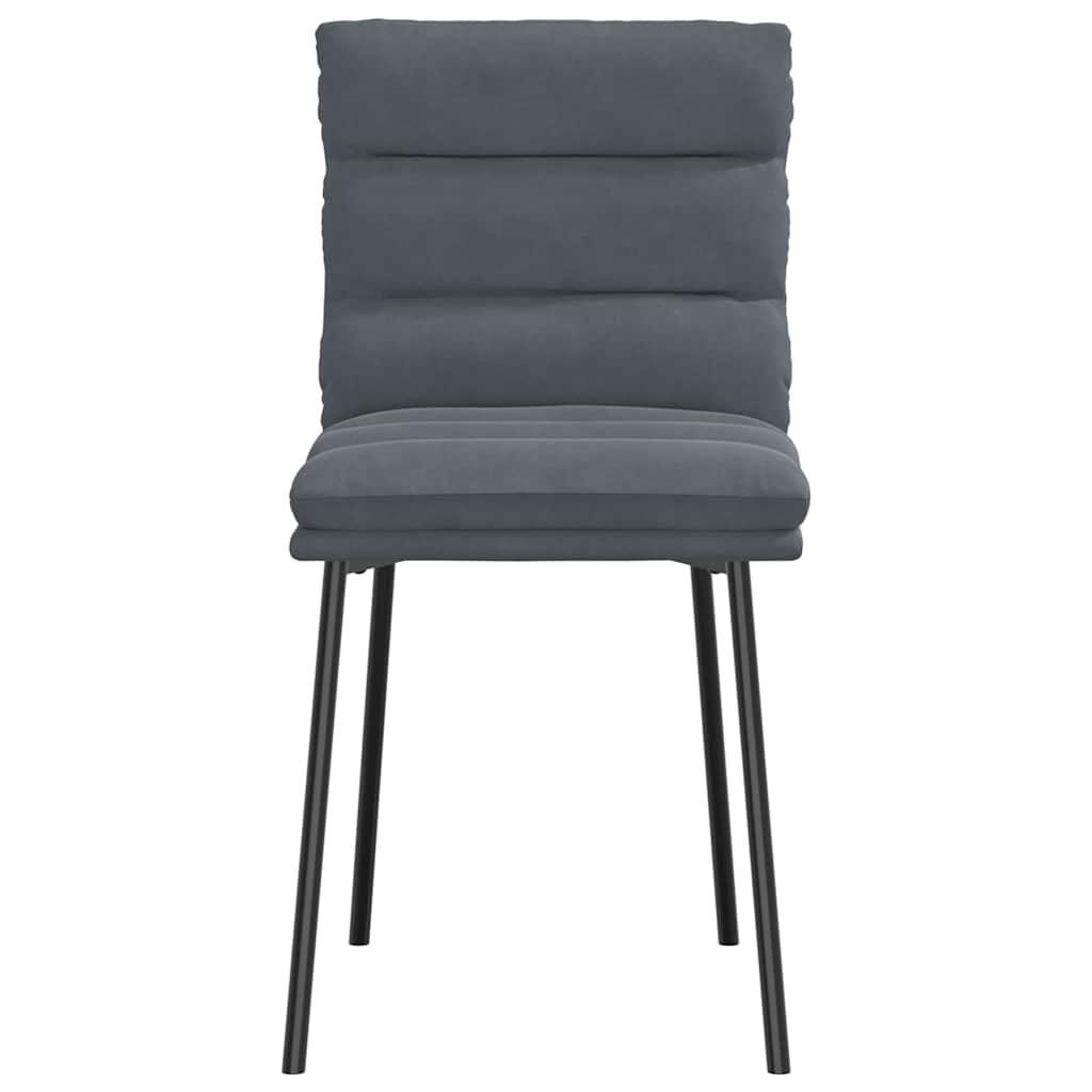Eetkamerstoelen 4 st fluweel donkergrijs