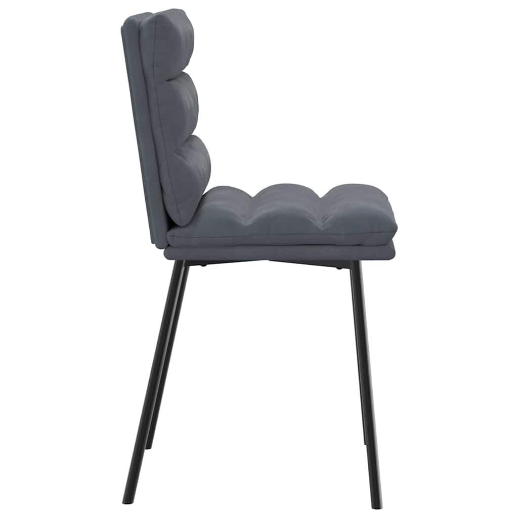 Eetkamerstoelen 4 st fluweel donkergrijs