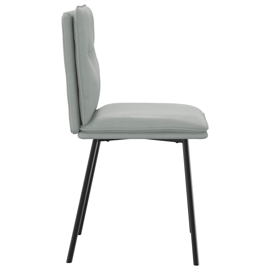 Eetkamerstoelen 4 st fluweel lichtgrijs