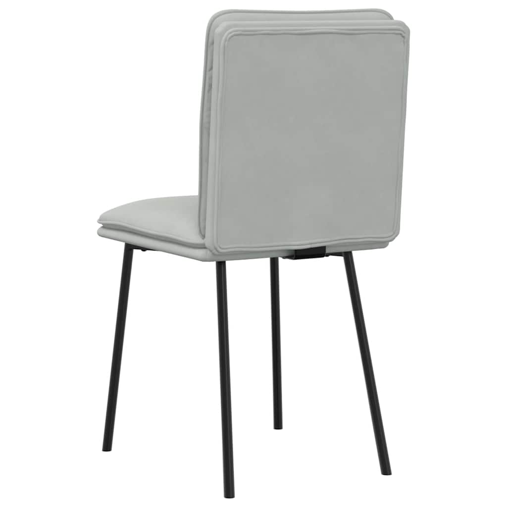Eetkamerstoelen 4 st fluweel lichtgrijs