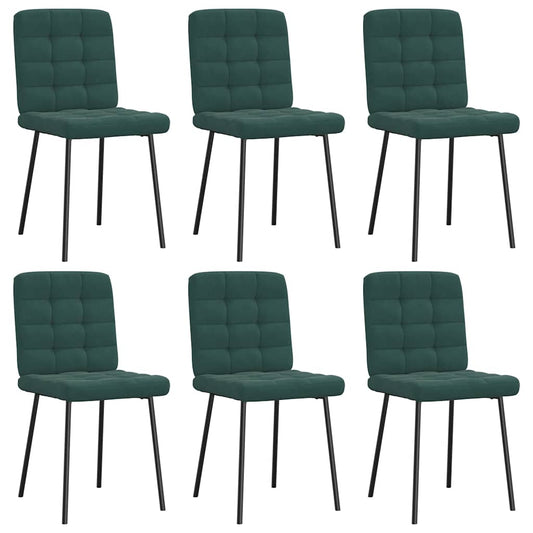 Eetkamerstoelen 6 st fluweel donkergroen