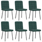 Eetkamerstoelen 6 st fluweel donkergroen