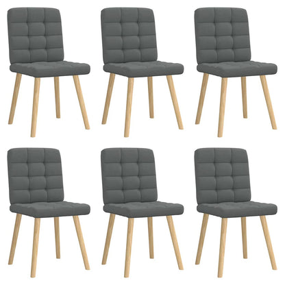 Eetkamerstoelen 6 st stof donkergrijs