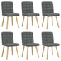Eetkamerstoelen 6 st stof donkergrijs