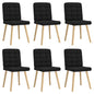 Eetkamerstoelen 6 st stof zwart