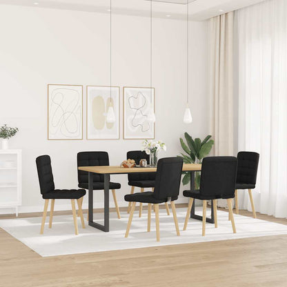 Eetkamerstoelen 6 st stof zwart