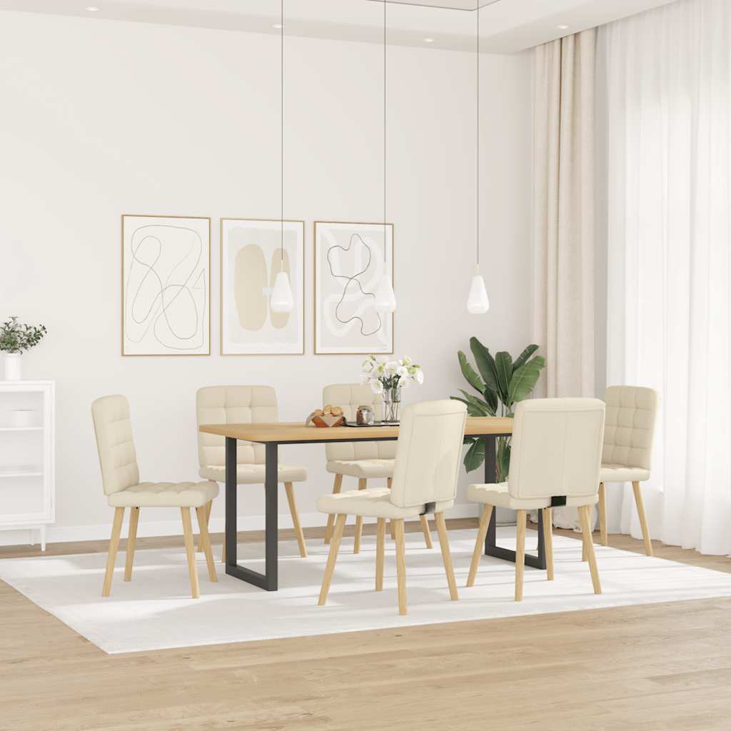 Eetkamerstoelen 6 st linnen