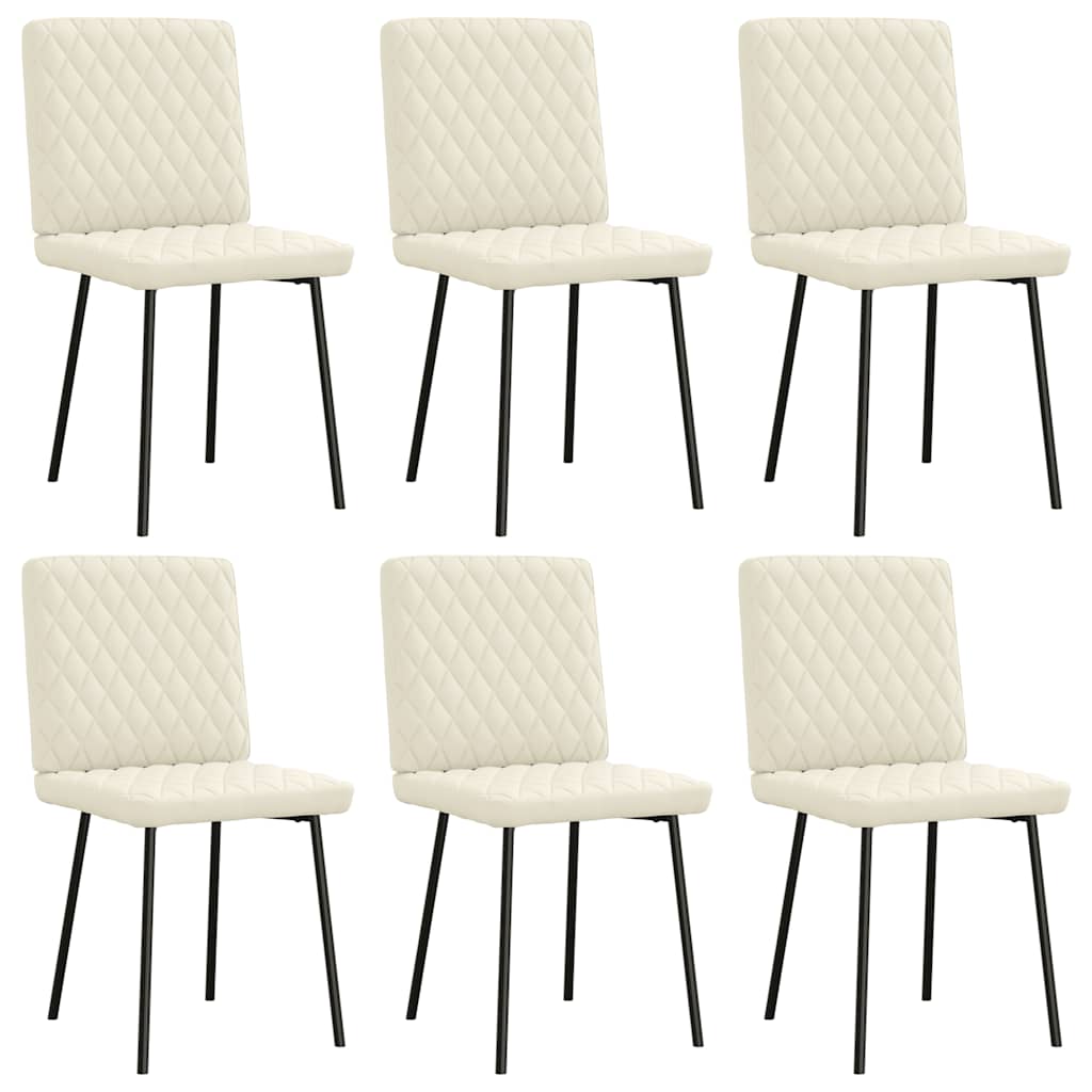 Eetkamerstoelen 6 st fluweel crèmekleurig