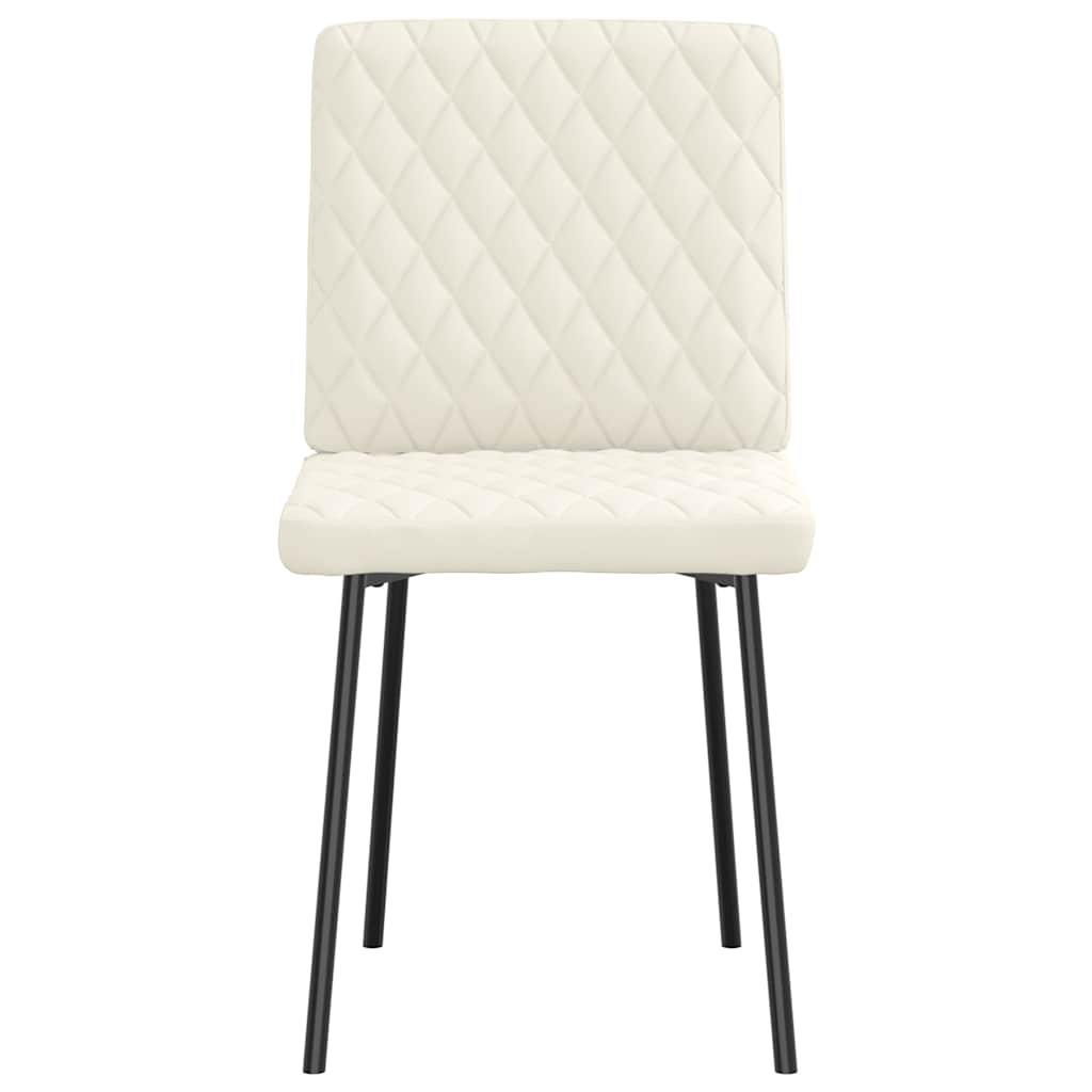 Eetkamerstoelen 6 st fluweel crèmekleurig