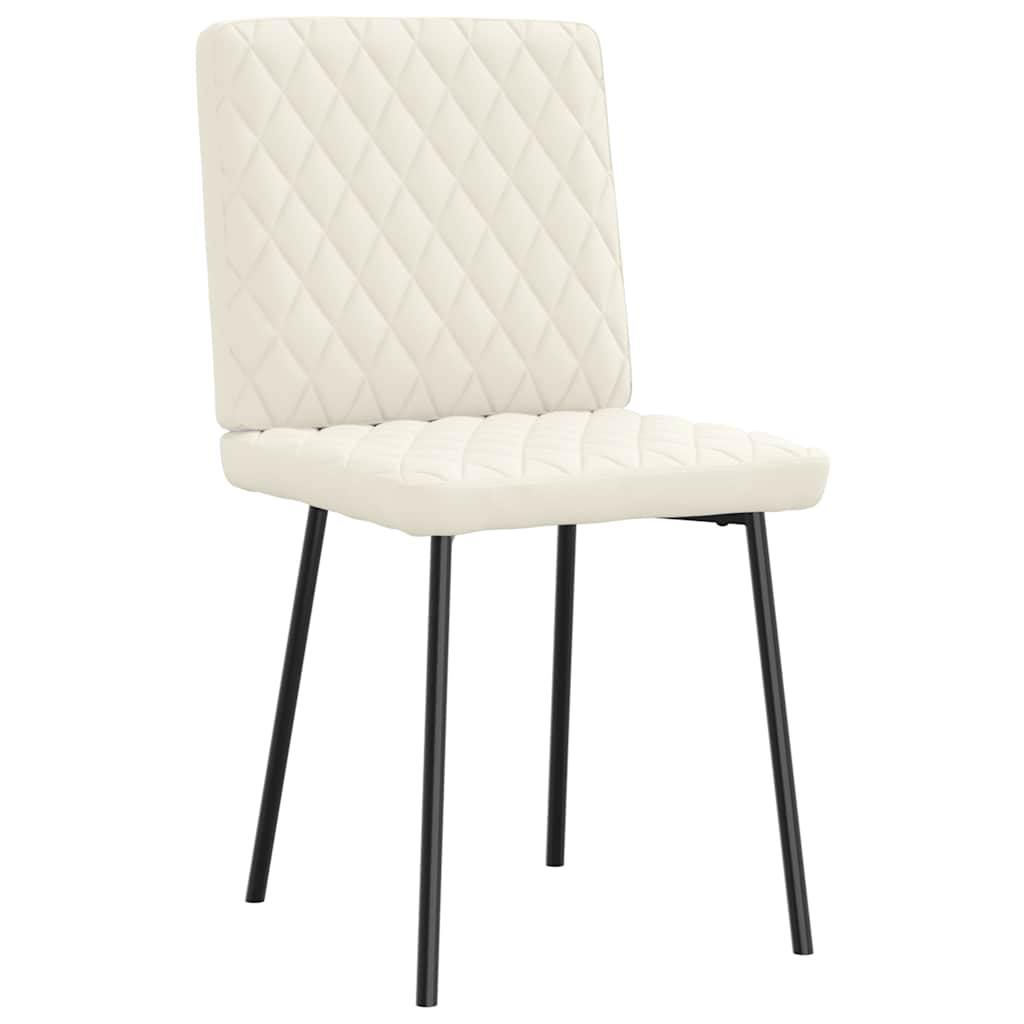 Eetkamerstoelen 6 st fluweel crèmekleurig
