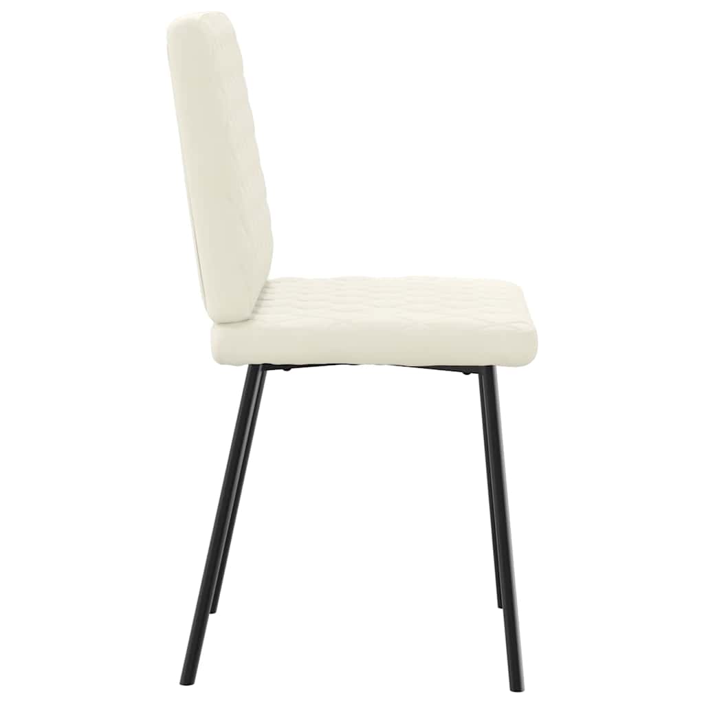 Eetkamerstoelen 6 st fluweel crèmekleurig
