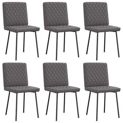 Eetkamerstoelen 6 st kunstleer grijs