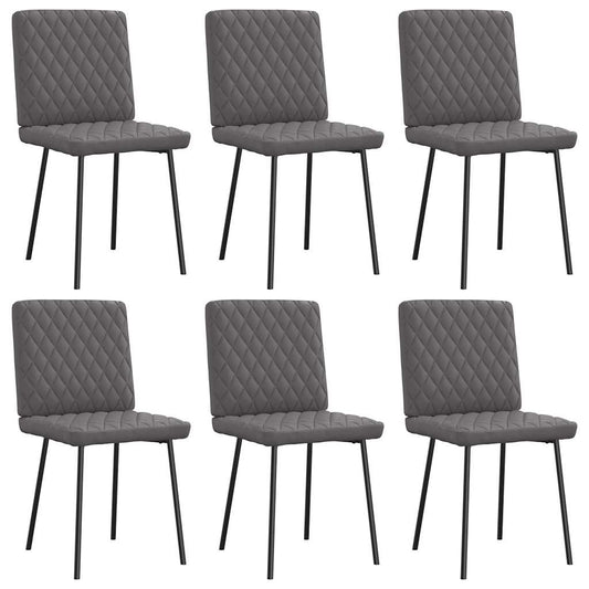 Eetkamerstoelen 6 st kunstleer grijs