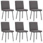 Eetkamerstoelen 6 st kunstleer grijs