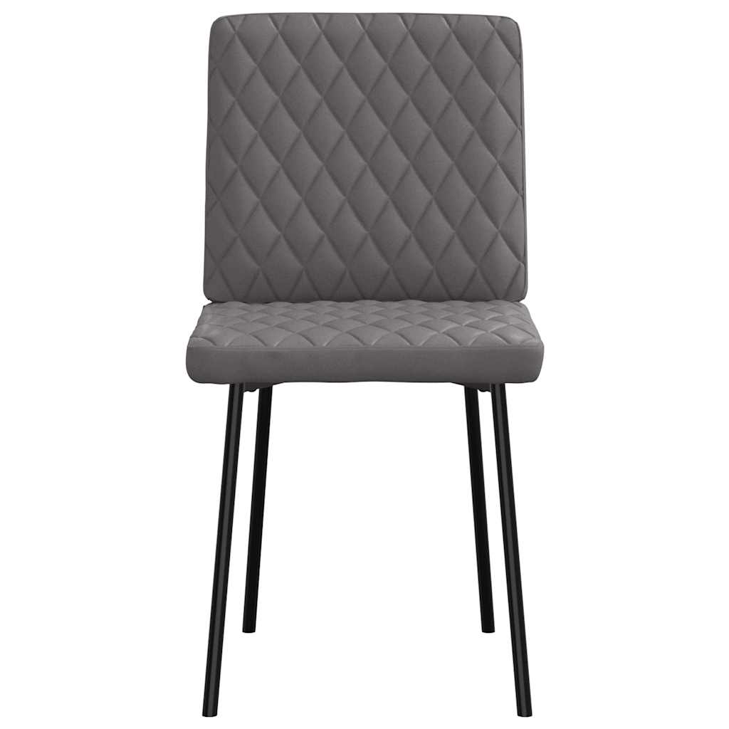 Eetkamerstoelen 6 st kunstleer grijs