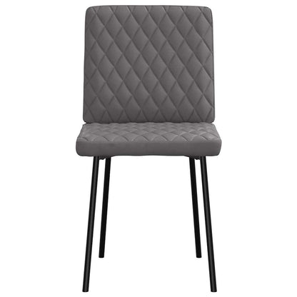 Eetkamerstoelen 6 st kunstleer grijs