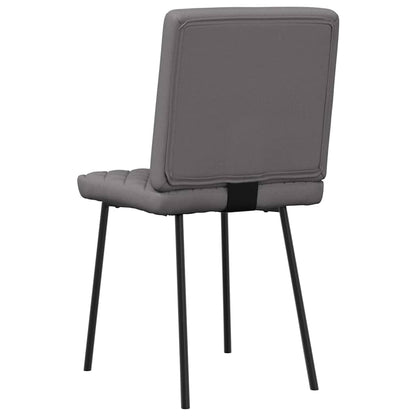 Eetkamerstoelen 6 st kunstleer grijs