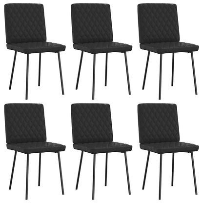 Eetkamerstoelen 6 st kunstleer zwart
