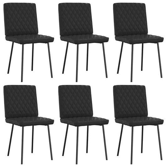 Eetkamerstoelen 6 st kunstleer zwart