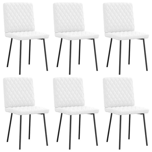 Eetkamerstoelen 6 st kunstleer wit