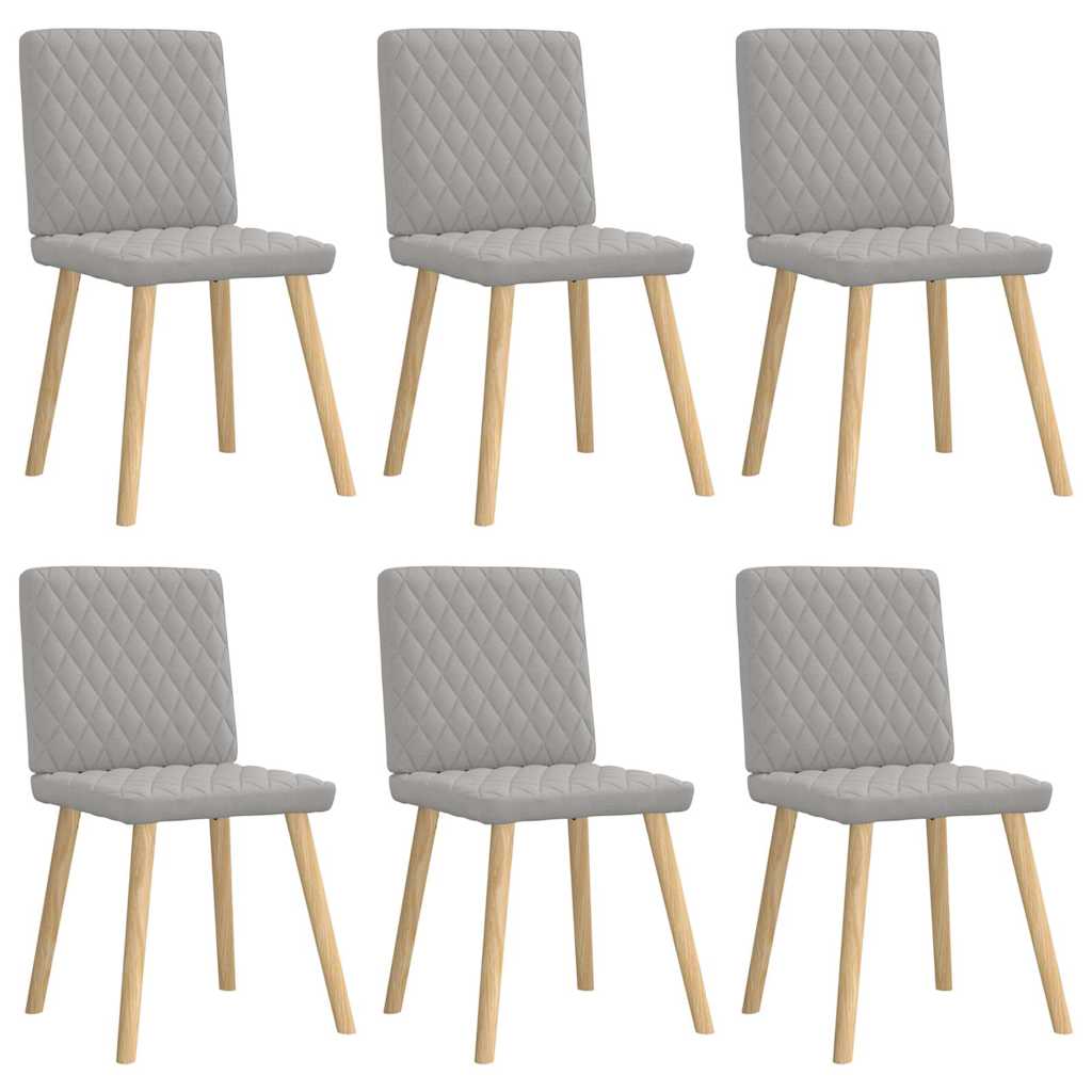 Eetkamerstoelen 6 st stof wolk grijs