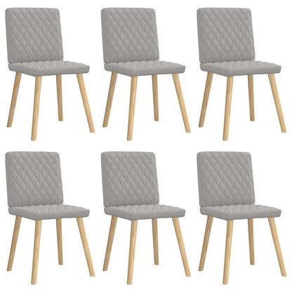 Eetkamerstoelen 6 st stof wolk grijs