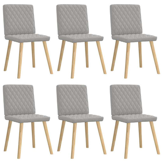 Eetkamerstoelen 6 st stof wolk grijs