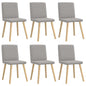 Eetkamerstoelen 6 st stof wolk grijs