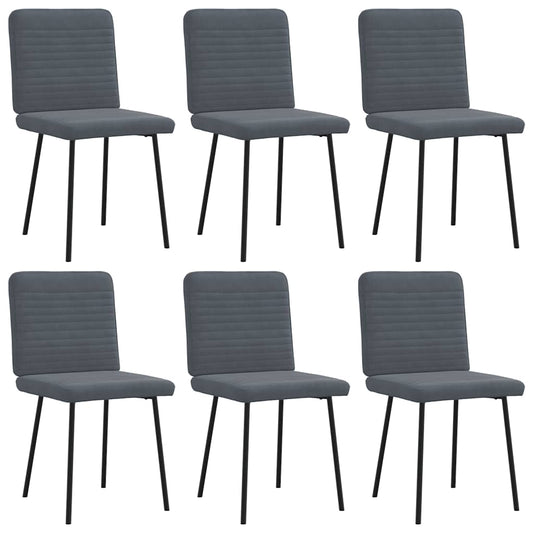 Eetkamerstoelen 6 st fluweel donkergrijs