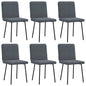 Eetkamerstoelen 6 st fluweel donkergrijs