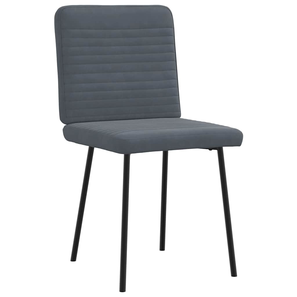 Eetkamerstoelen 6 st fluweel donkergrijs