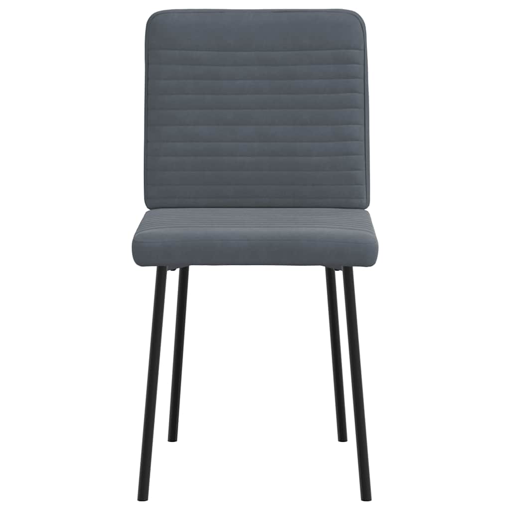 Eetkamerstoelen 6 st fluweel donkergrijs