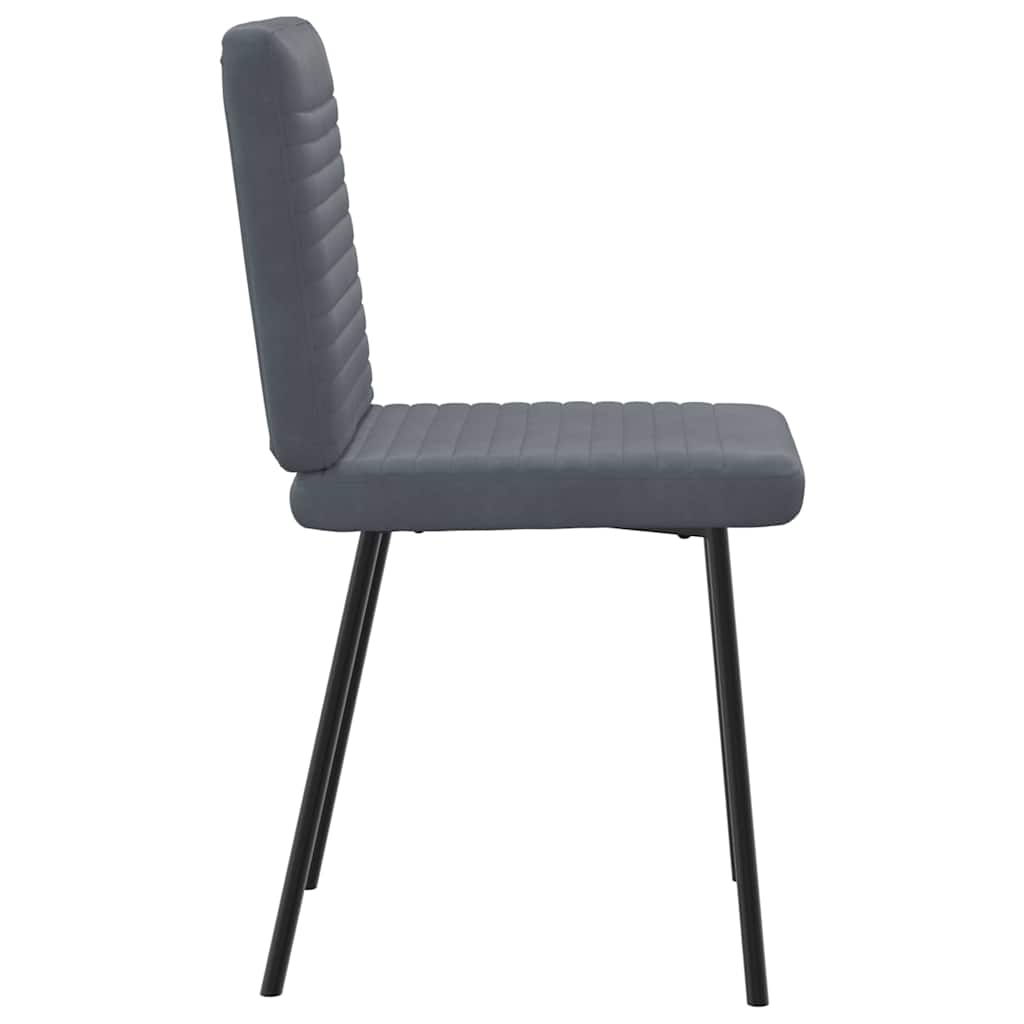 Eetkamerstoelen 6 st fluweel donkergrijs