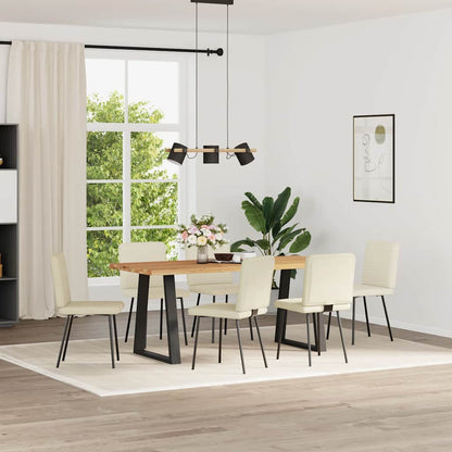 Eetkamerstoelen 6 st fluweel crèmekleurig