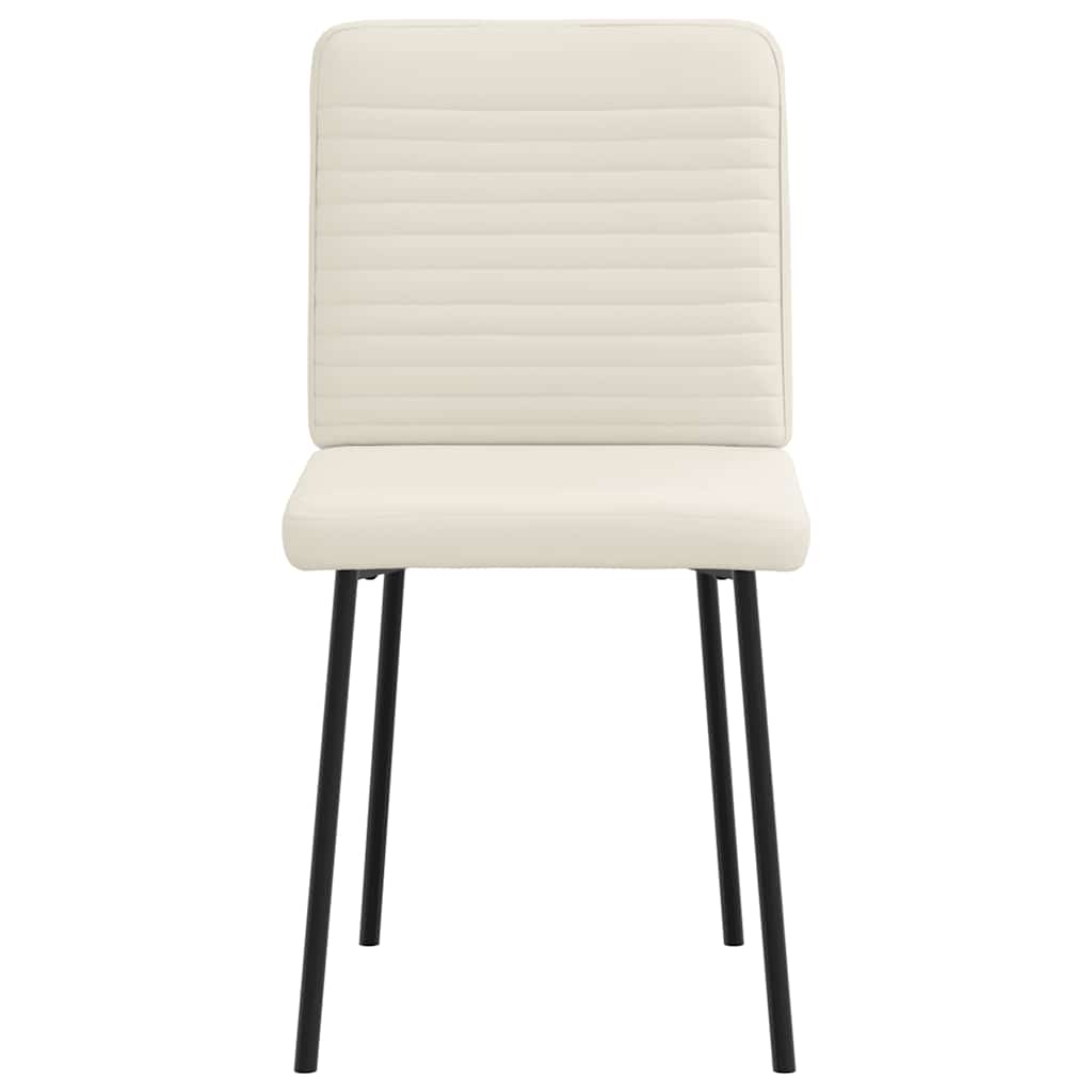 Eetkamerstoelen 6 st fluweel crèmekleurig