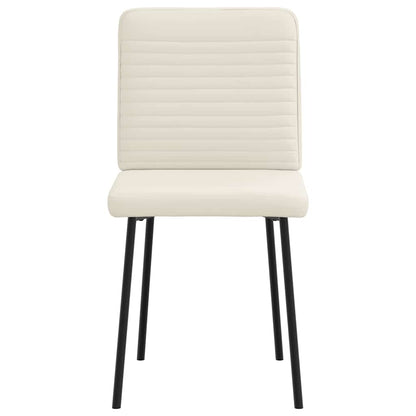 Eetkamerstoelen 6 st fluweel crèmekleurig