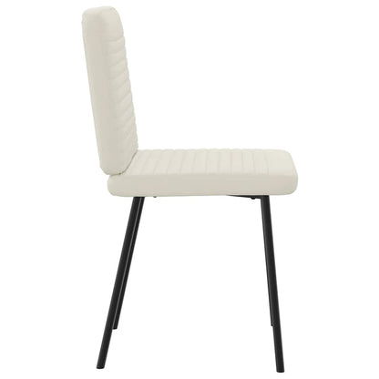 Eetkamerstoelen 6 st fluweel crèmekleurig