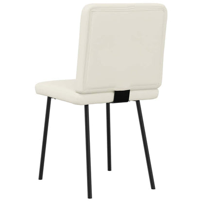 Eetkamerstoelen 6 st fluweel crèmekleurig