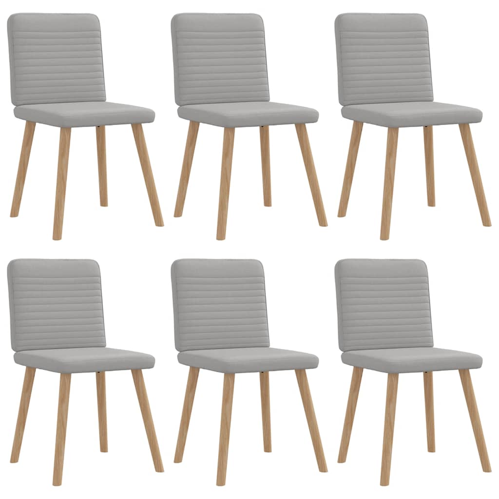 Eetkamerstoelen 6 st stof wolk grijs