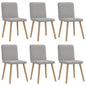Eetkamerstoelen 6 st stof wolk grijs