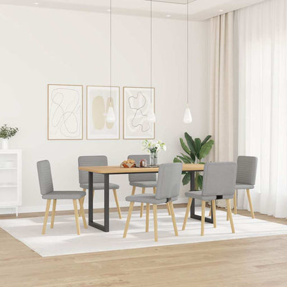 Eetkamerstoelen 6 st stof wolk grijs